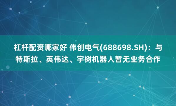 杠杆配资哪家好 伟创电气(688698.SH)：与特斯拉、英伟达、宇树机器人暂无业务合作